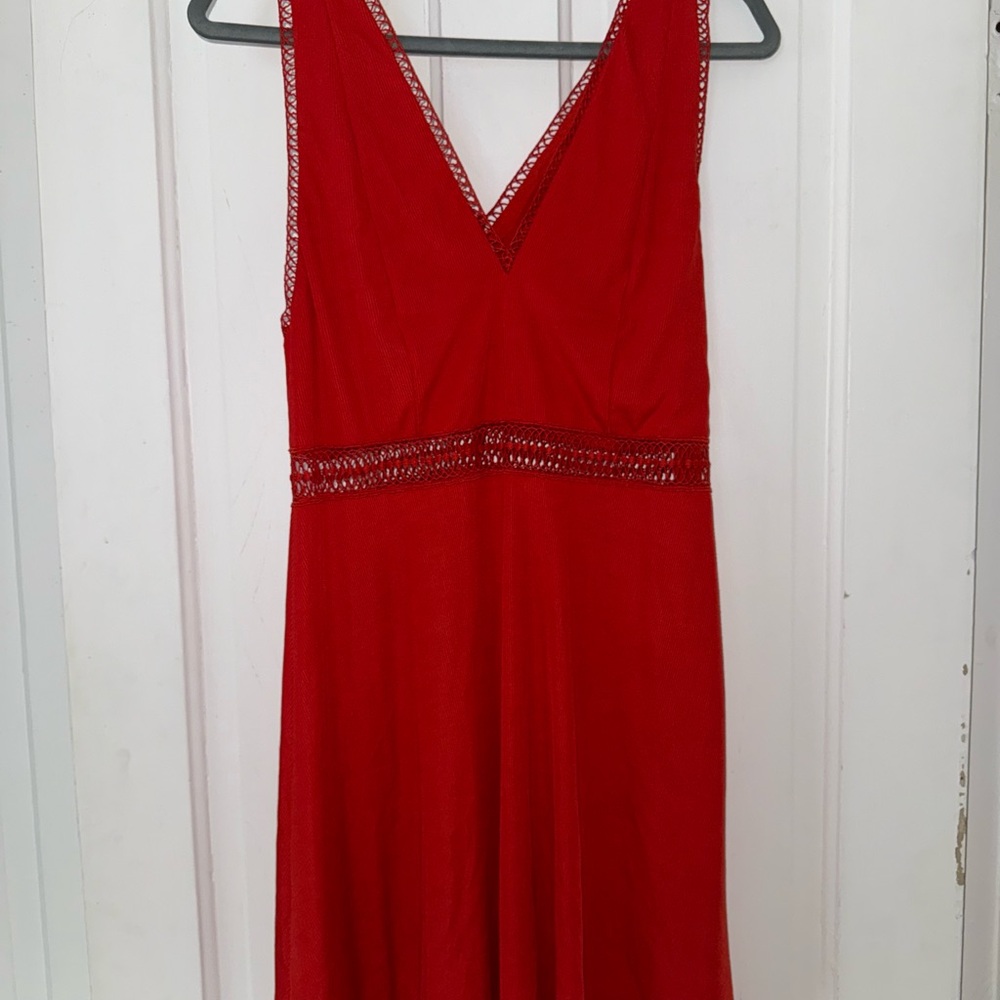 Free People Burnt Red V-Neck Backless Sundress